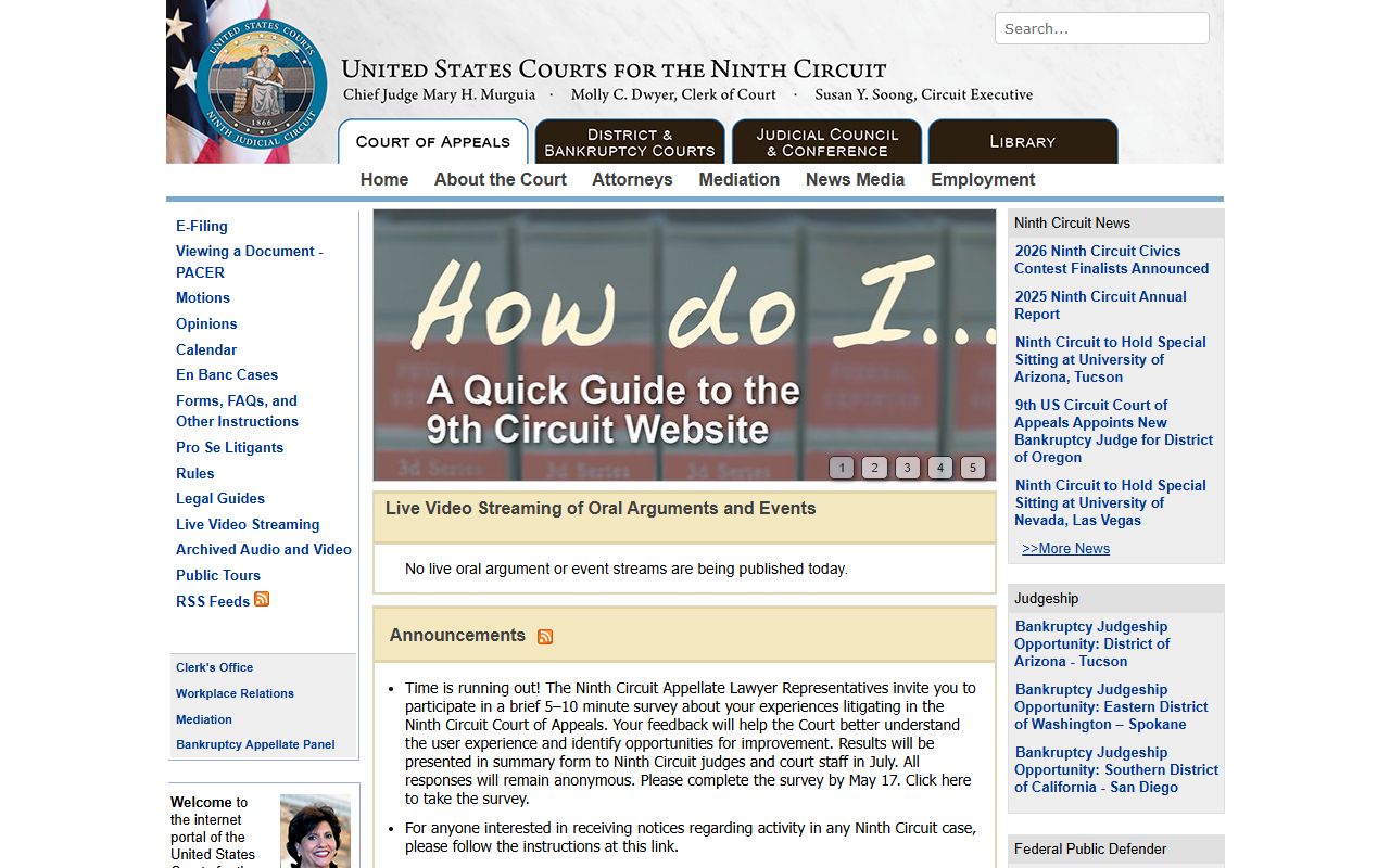 Marin County court dockets Ninth Circuit Court of Appeals page