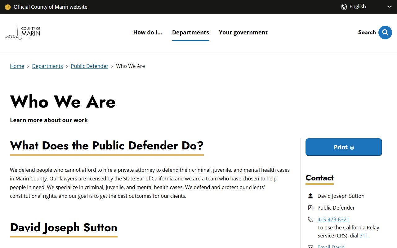 Marin County arrest records Public Defender Clean Slate services page