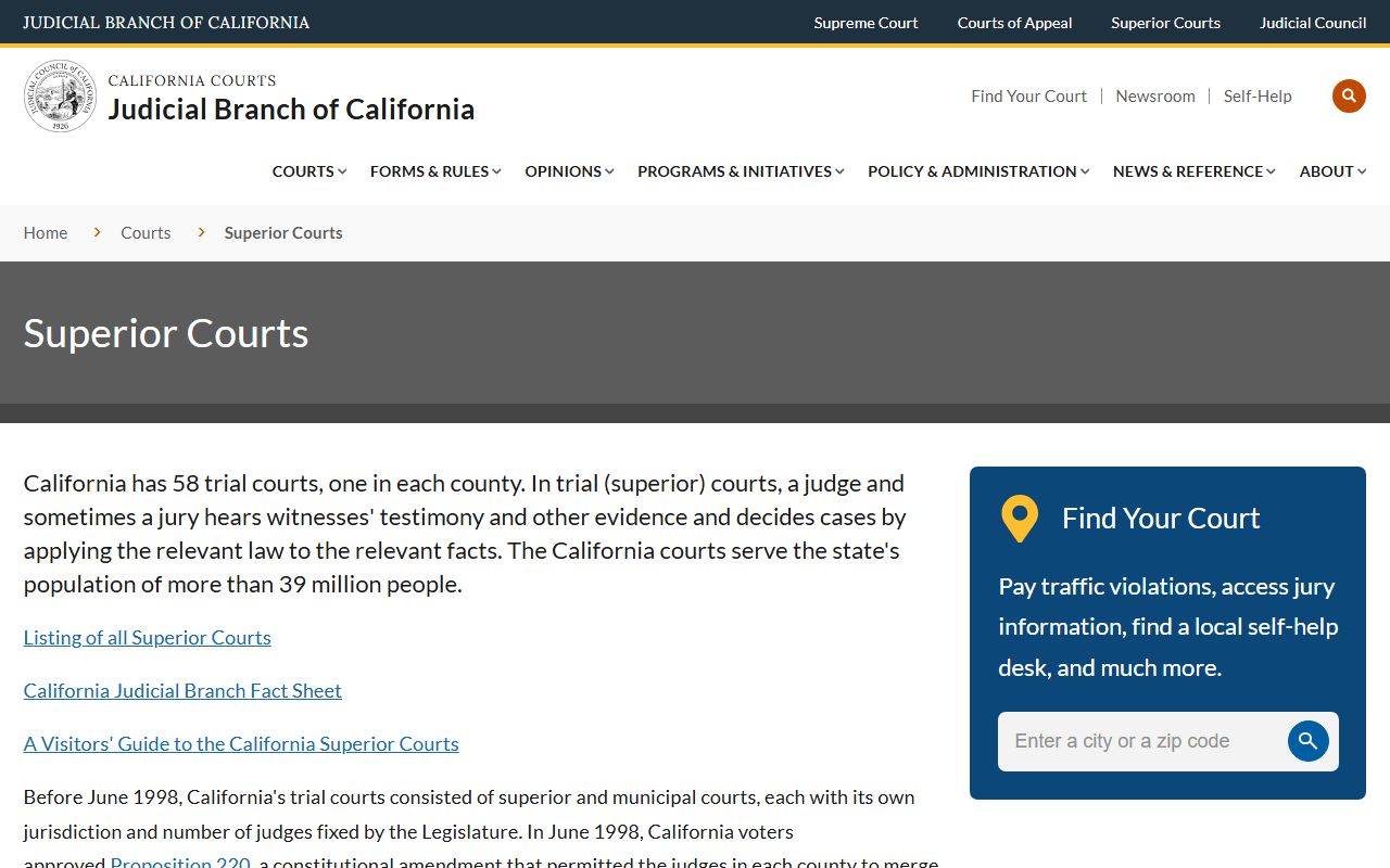 Marin County probate records California superior courts page