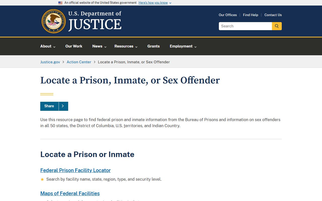 Marin County released inmates DOJ locate prison inmate or sex offender resources page